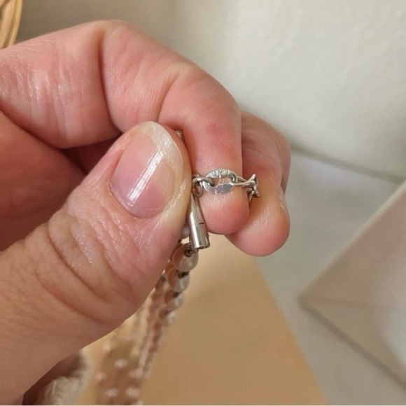 925 Pink Four Strand Pearl Necklace Vintage“Zarinea” 16” Mermaidcore Classic - Picture 10 of 12